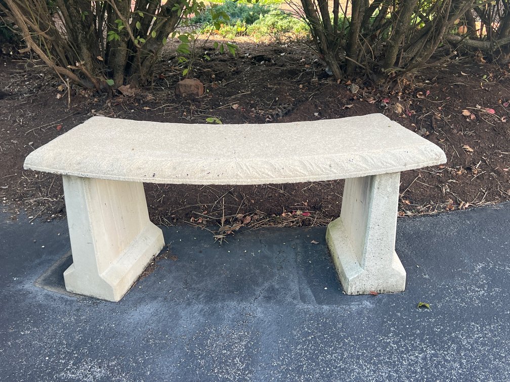 Concrete Curved Garden Bench