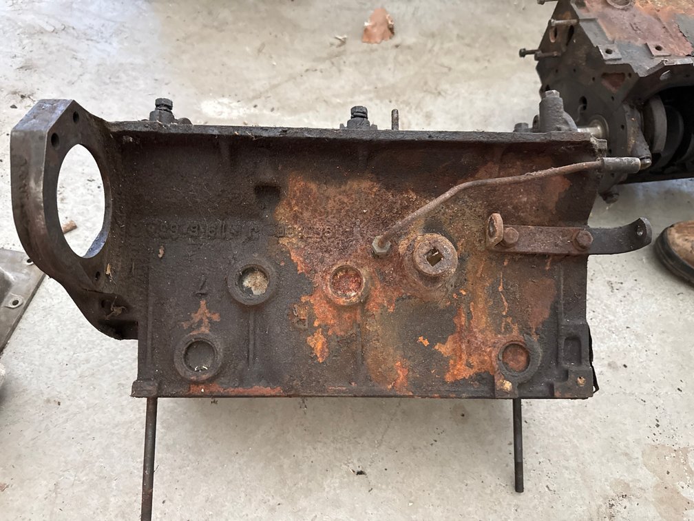 Vintage Four-Cylinder Bare Engine Block Unit