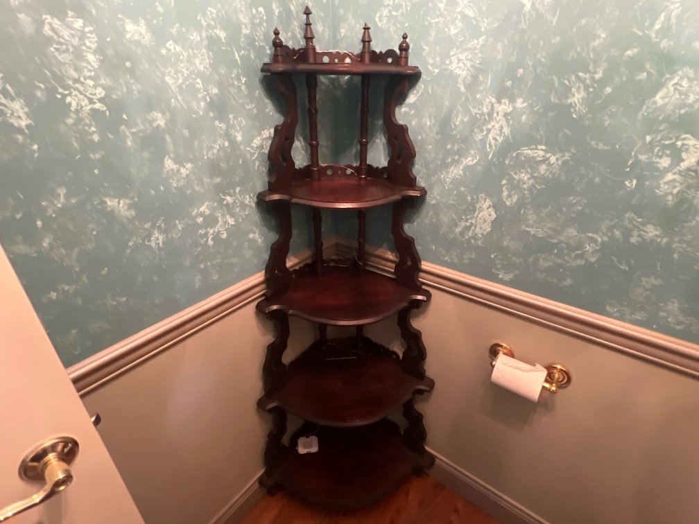 Vintage 5-Tier Carved Wooden Etagere
