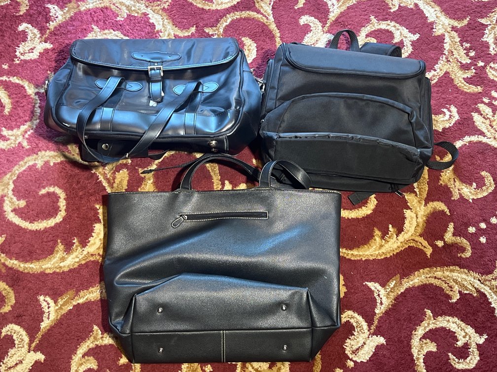3 Black Handbags
