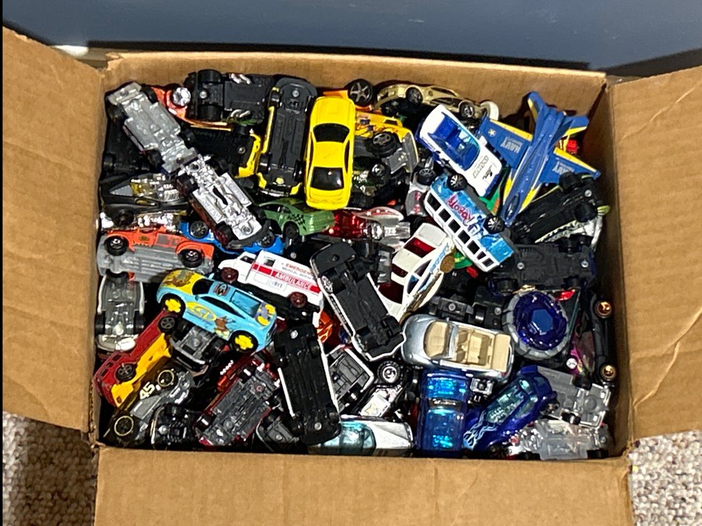 Box Full of Assorted Die Cast Vehicles- Cars, Trucks, Planes, Etc.