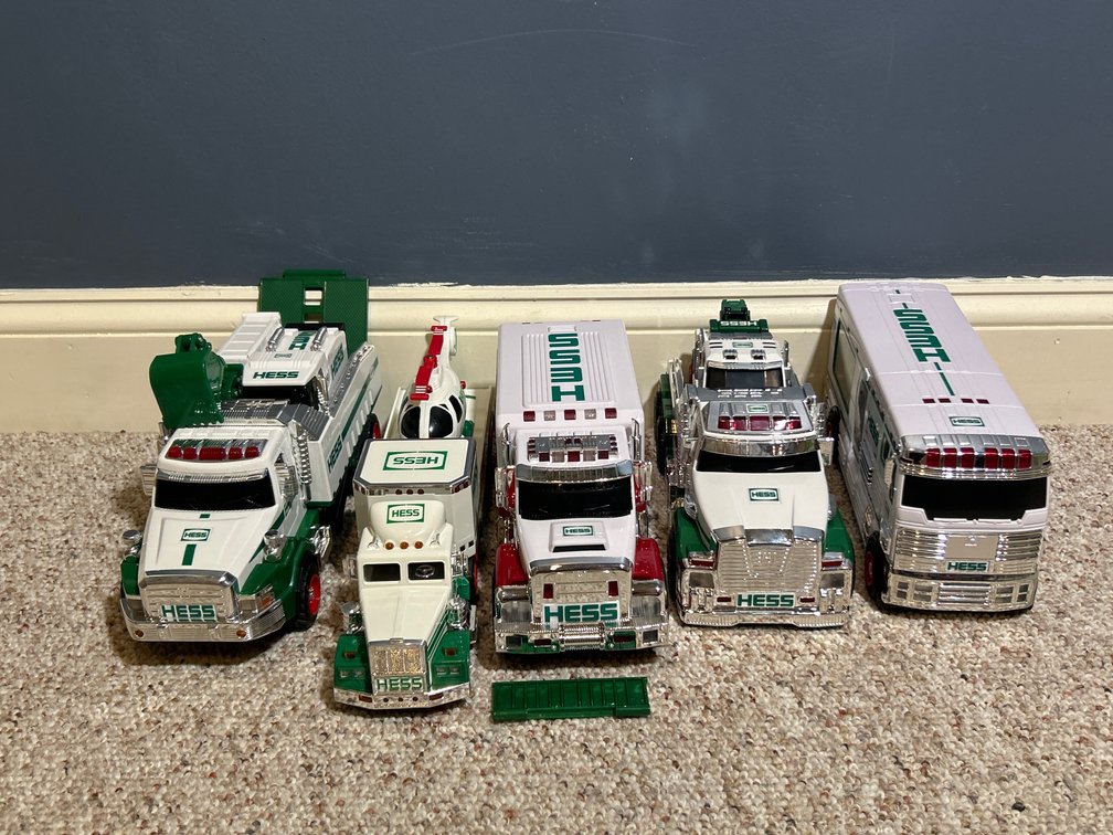 5 Hess Trucks, Some with Other Vehicles, No Boxes