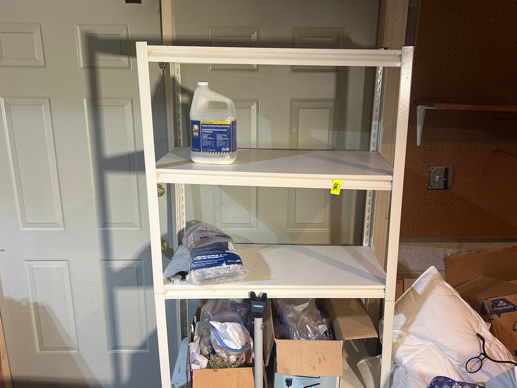 White Metal Shelving Unit