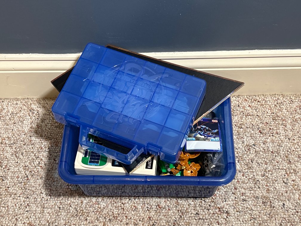 Bakugan Game Board, Blue Plastic Box with Bakugan Pieces, Electronic Football Game