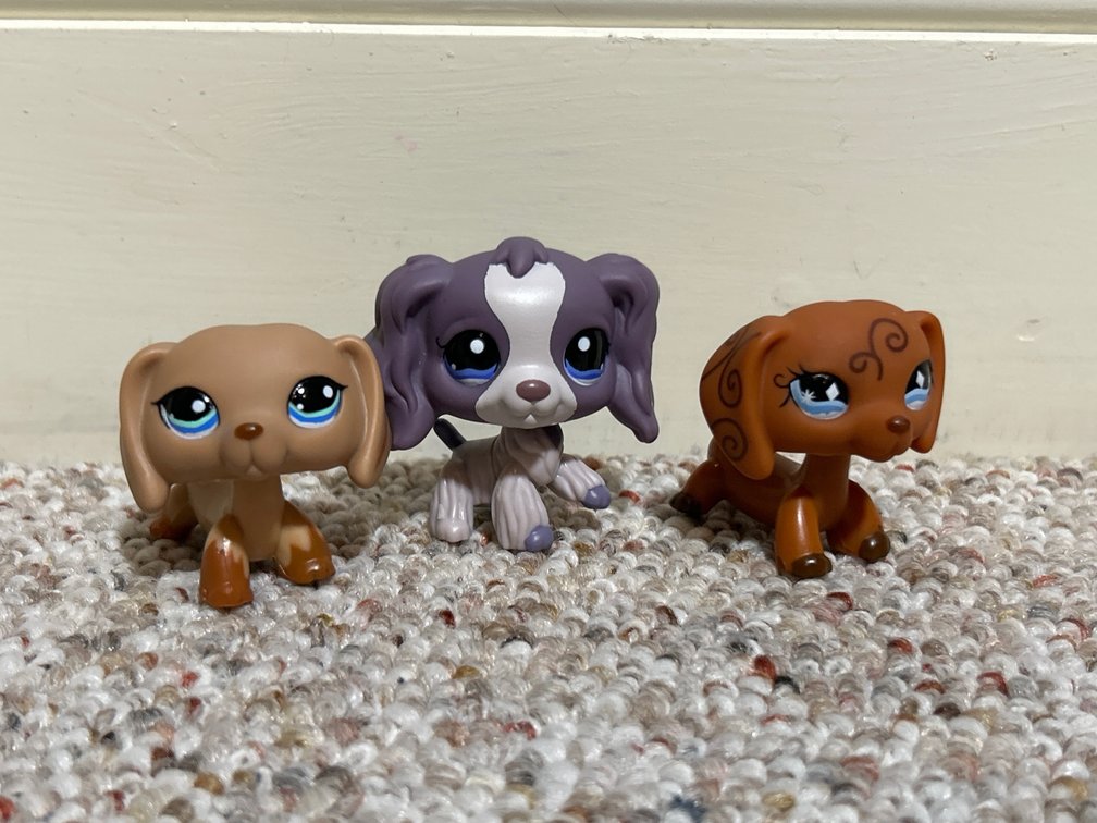 3 Hasbro Plastic Dog Figures