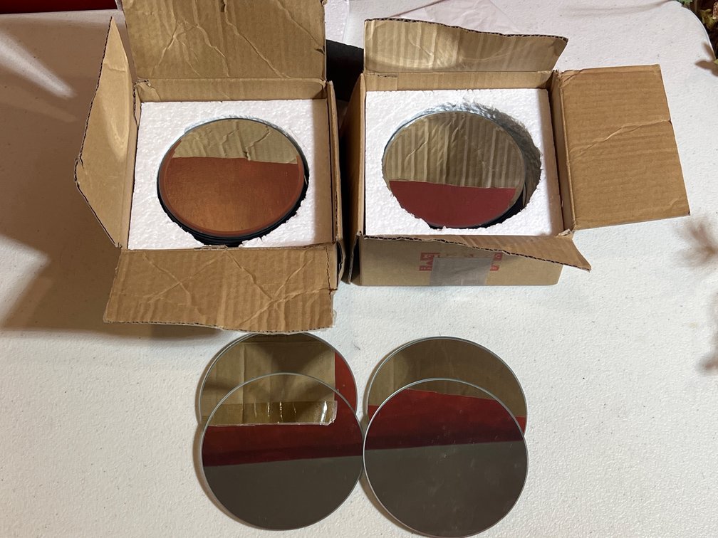 Set of 12 Round Mirror Candle Plates, Each is 5" Diameter