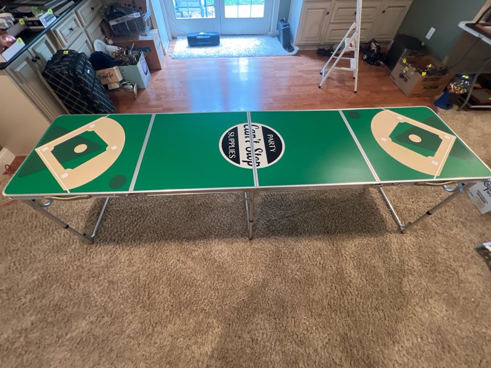 Portable 8-foot folding party/beer pong table