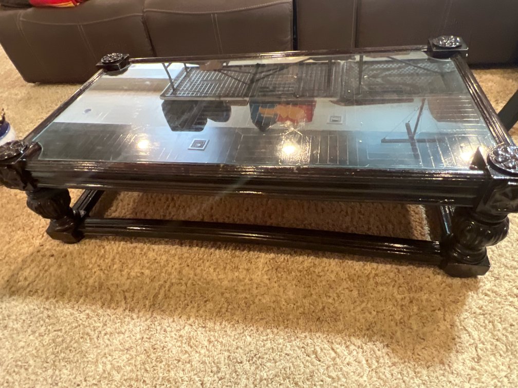 Dark wood coffee table