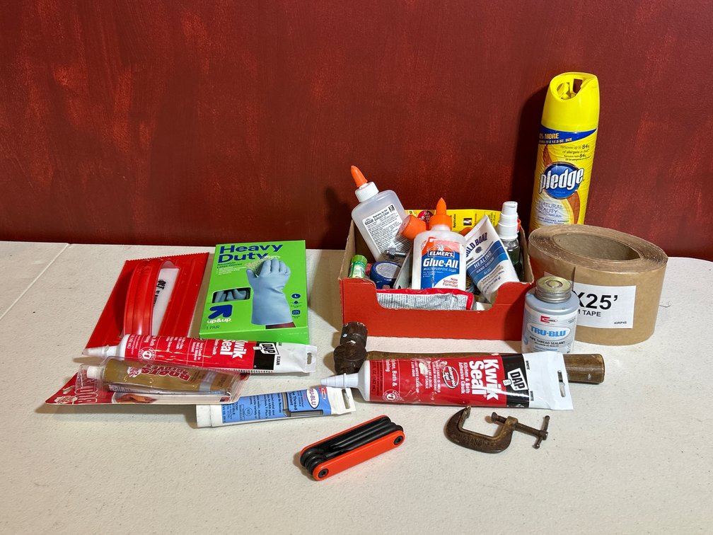 Home Repair Lot: Glue, Caulk, and More