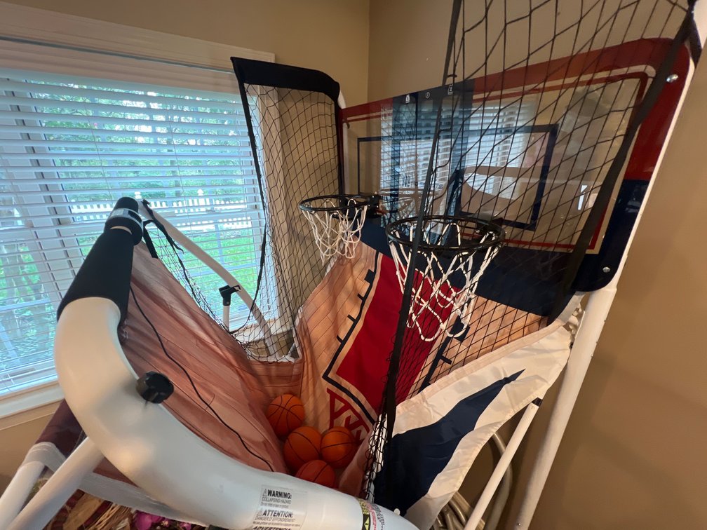 Dual Shot Pop-A-Shot Arcade Basketball Game System with Mini Basketballs