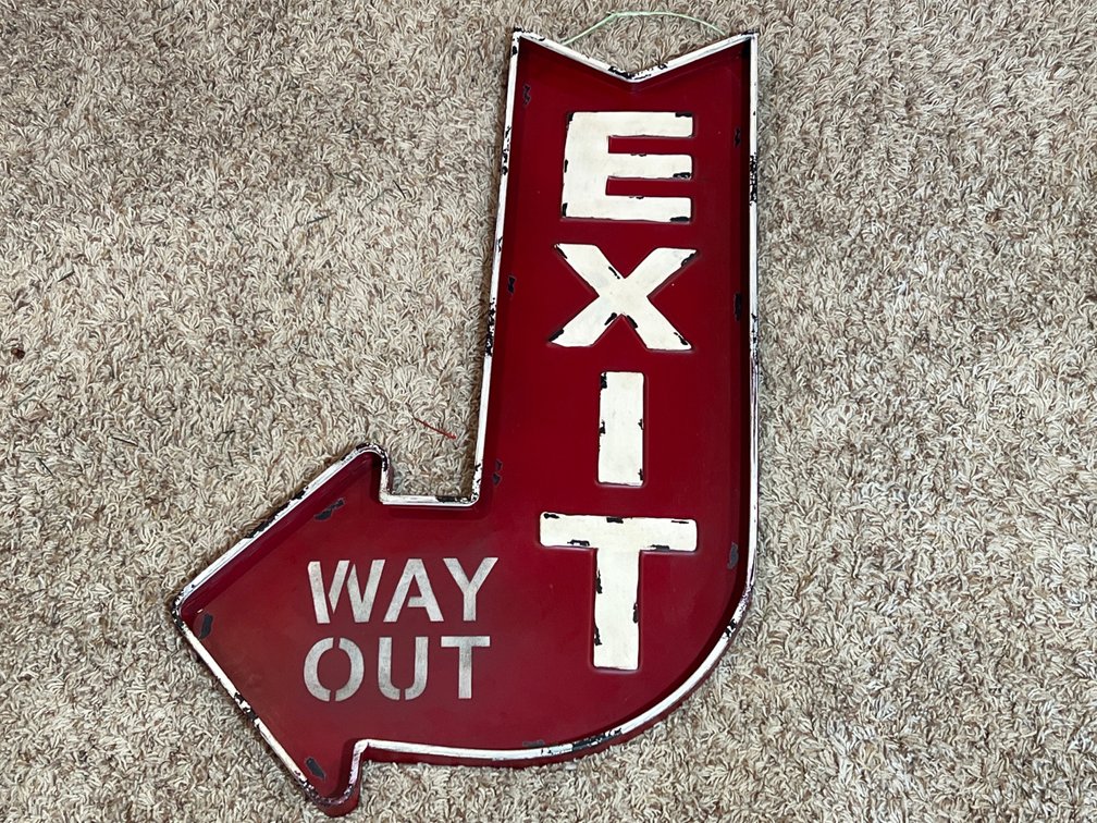 Vintage Single Sided EXIT Sign