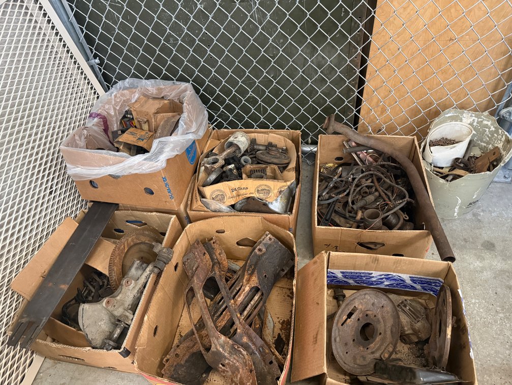 Large Multi-Box Estate Lot of Vintage Automotive Engine, Drivetrain, and Suspension Parts