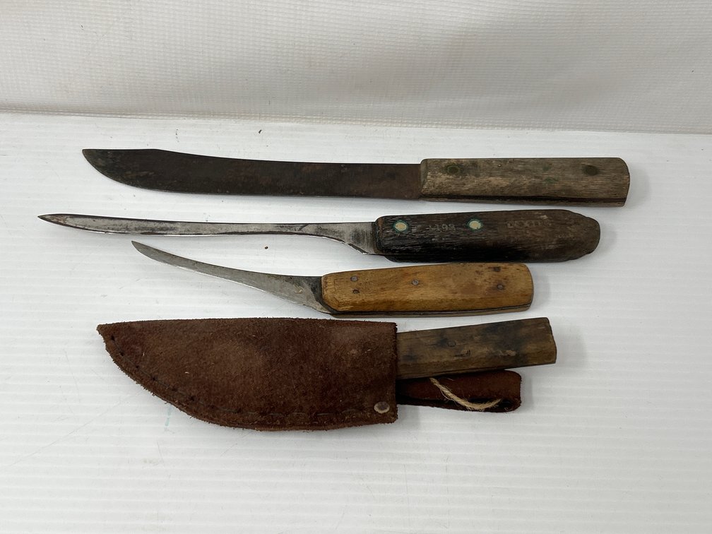 4 Assorted Knives, One with Sheath