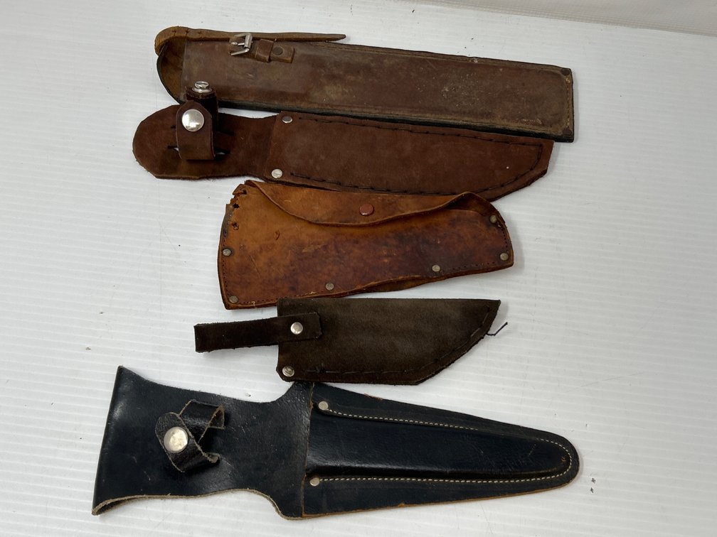 5 Leather Knife Sheaths, Assorted Sizes & Styles