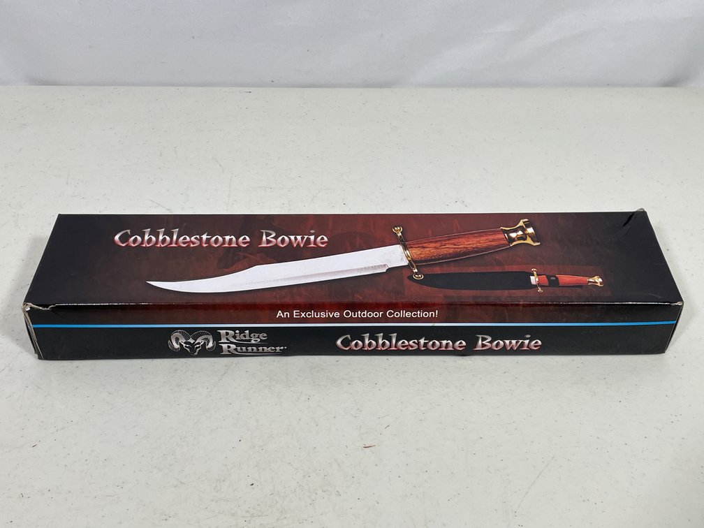 Ridge Runner Cobblestone Bowie Knife with Sheath and Box
