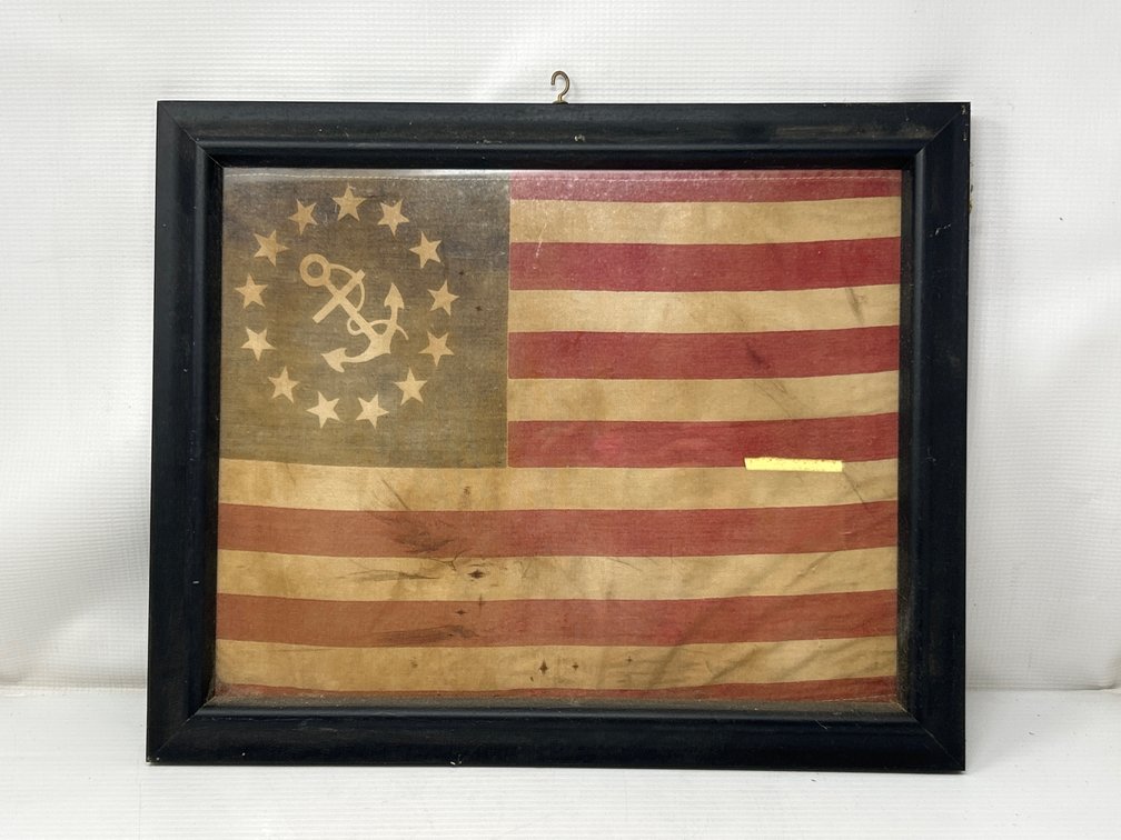 Framed 13-Star U.S. Yacht Ensign/Nautical Flag