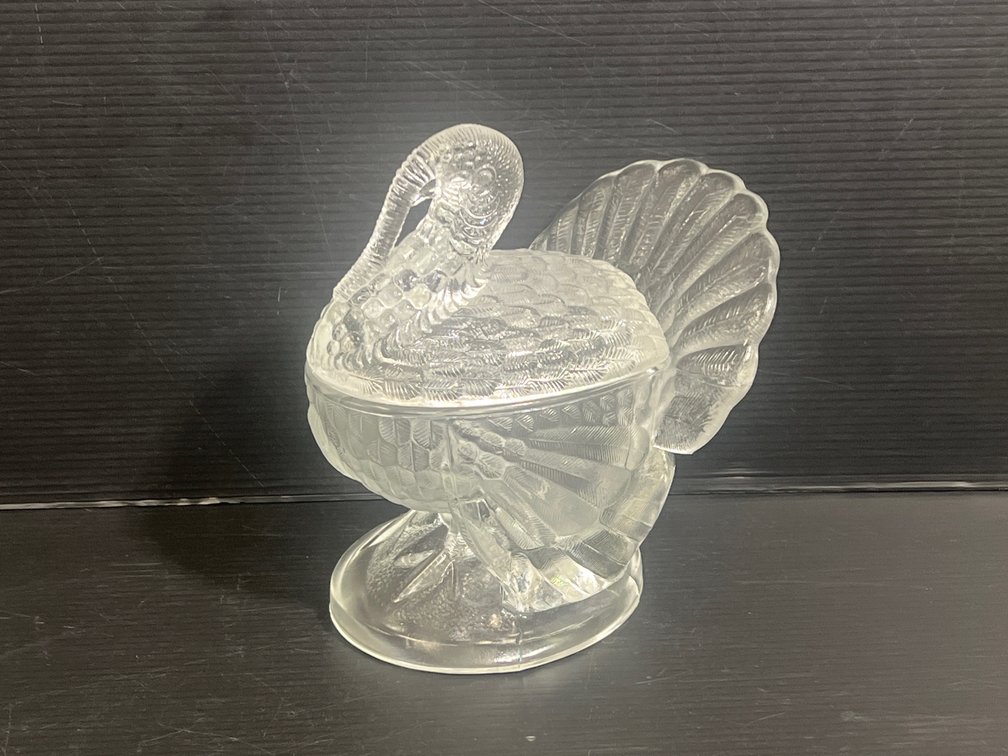 Clear Glass Turkey on Nest