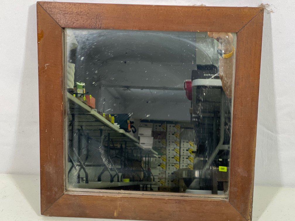 Wood Framed Square Wall Mirror