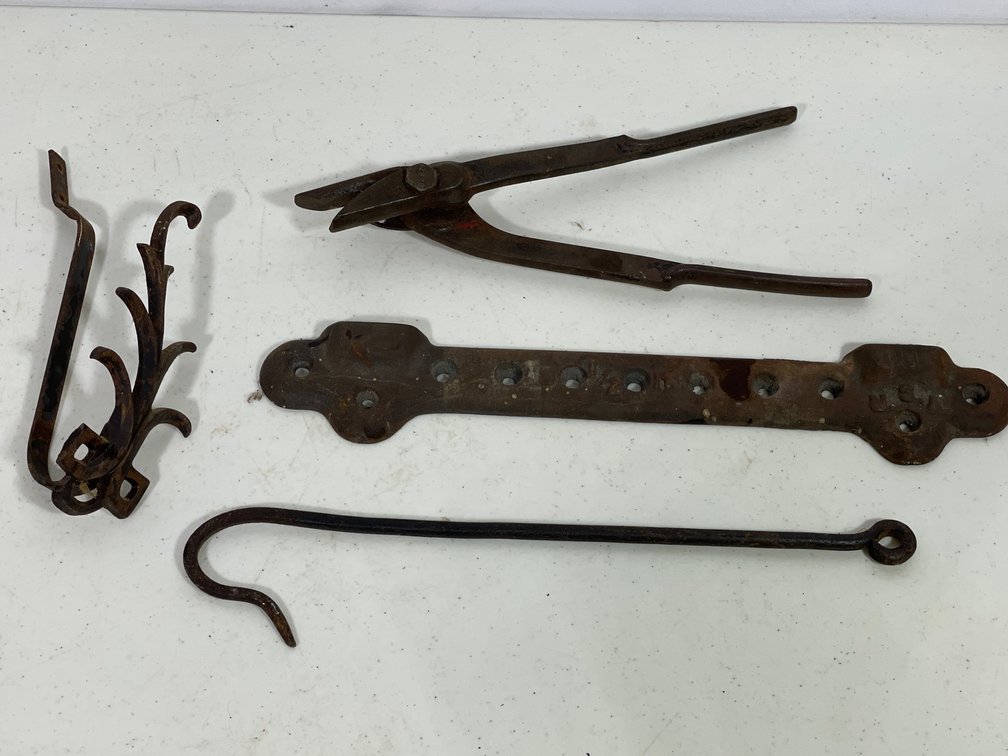 Primitive Tools- Pliers, Metal Strap, 2 Iron Hooks