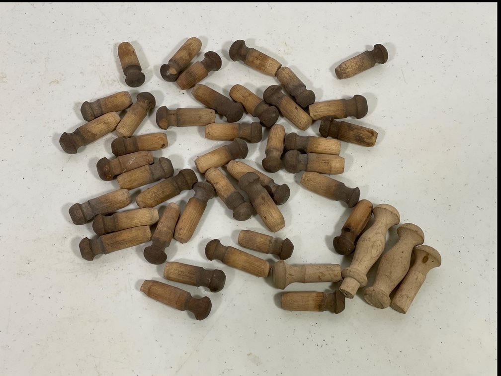 Large Lot of Wooden Pegs, Various Sizes