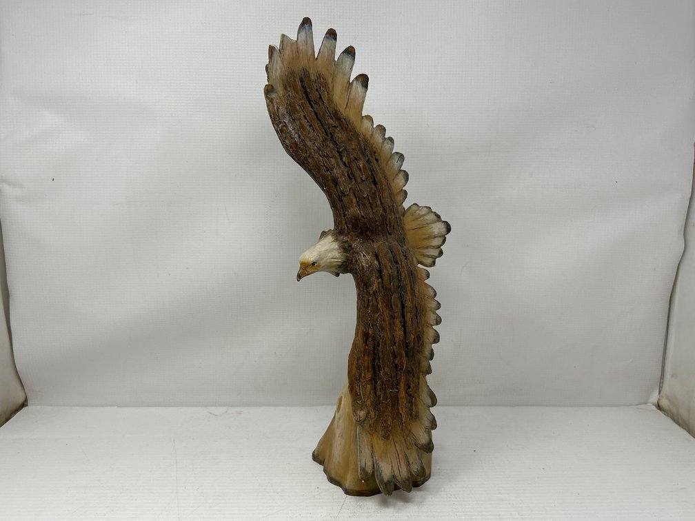 Carved Wood Spread-Winged Eagle Figure
