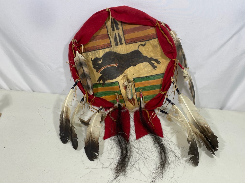 Plains Indian-Style Painted Buffalo or Medicine Shield, 2008