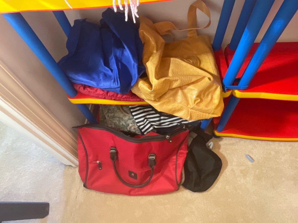 Tote Bags Lot- Red, Black & White Striped, Yellow, Other Reusable Bags