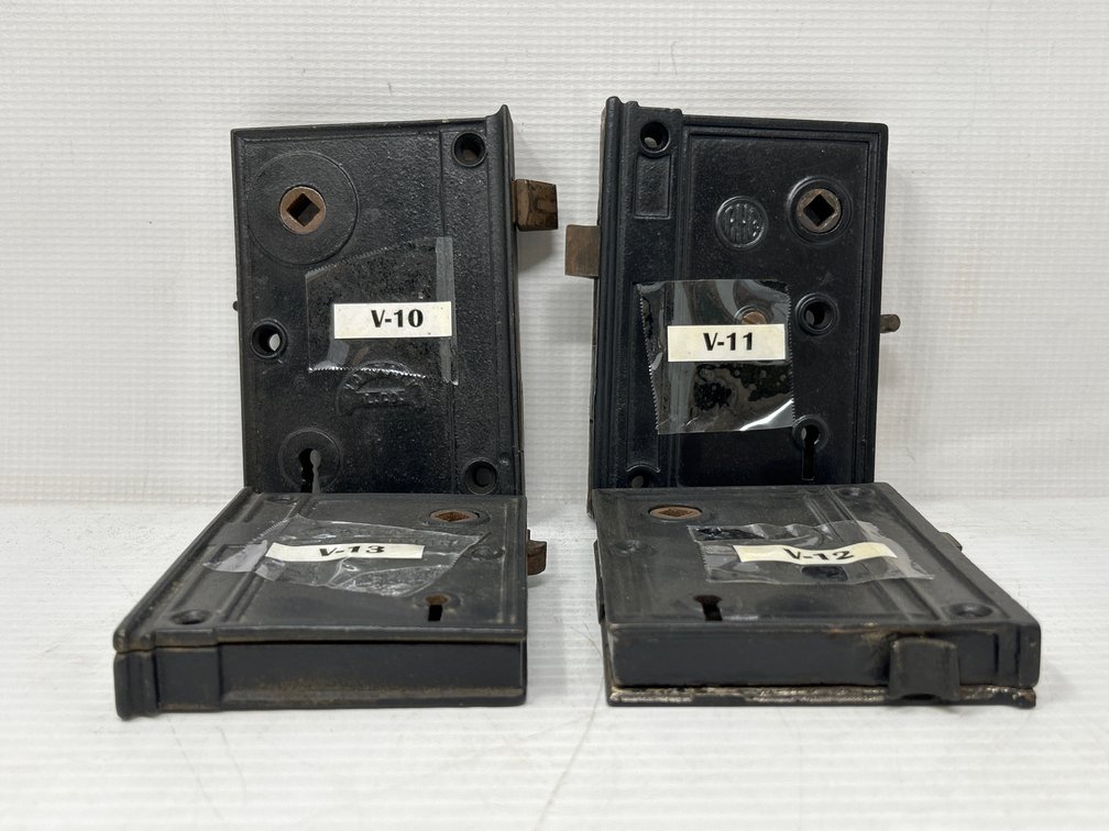 Antique Cast Iron Door Hardware- 4 Rim Locks