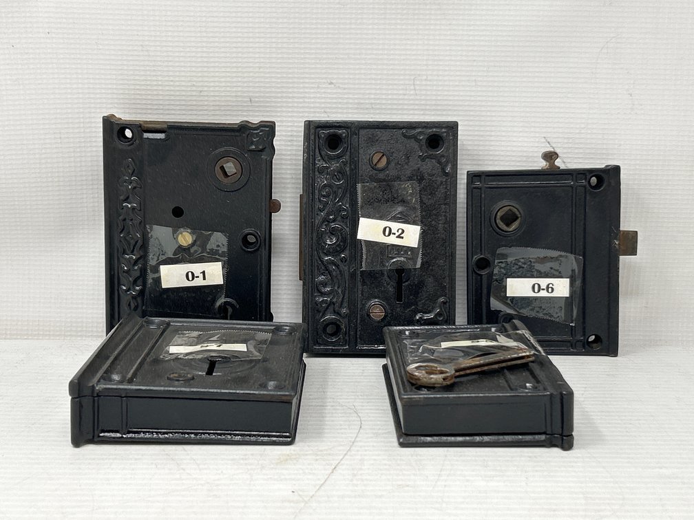 Antique Cast Iron Door Hardware- 5 Rim Locks
