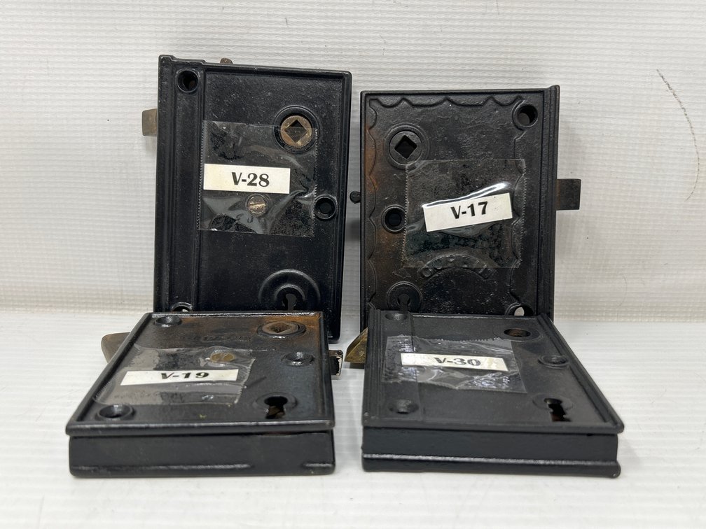 Antique Cast Iron Door Hardware- 4 Rim Locks
