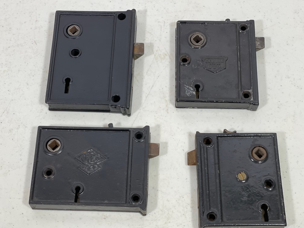 Antique Cast Iron Door Hardware- 4 Rim Locks