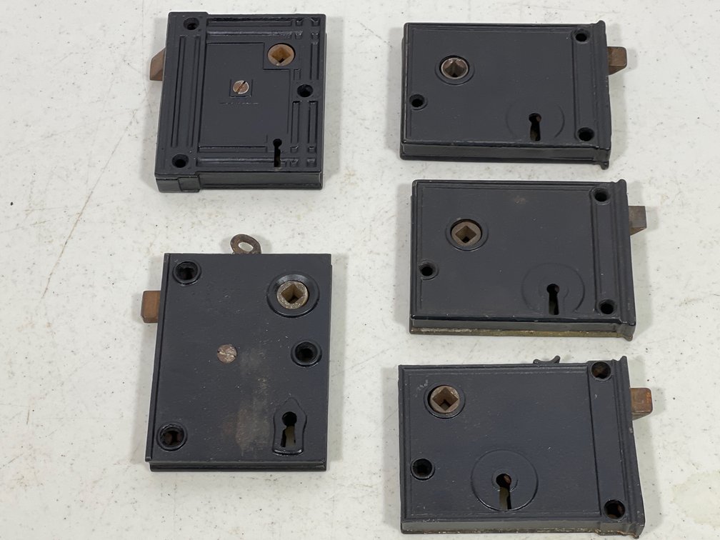 Antique Cast Iron Door Hardware- 5 Rim Locks