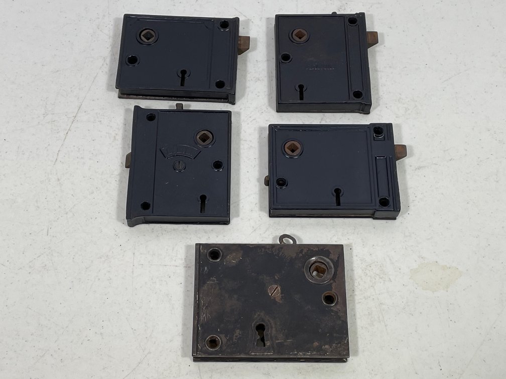 Antique Cast Iron Door Hardware- 5 Rim Locks