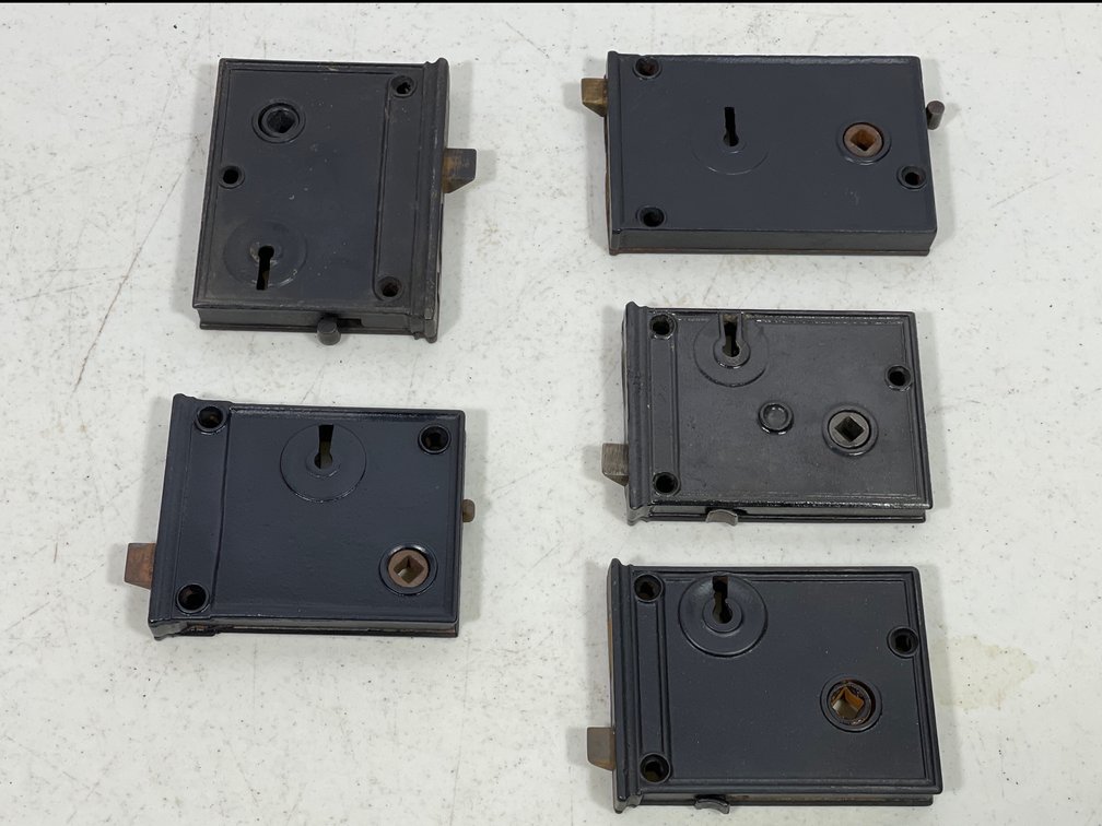 Antique Cast Iron Door Hardware- 5 Rim Locks