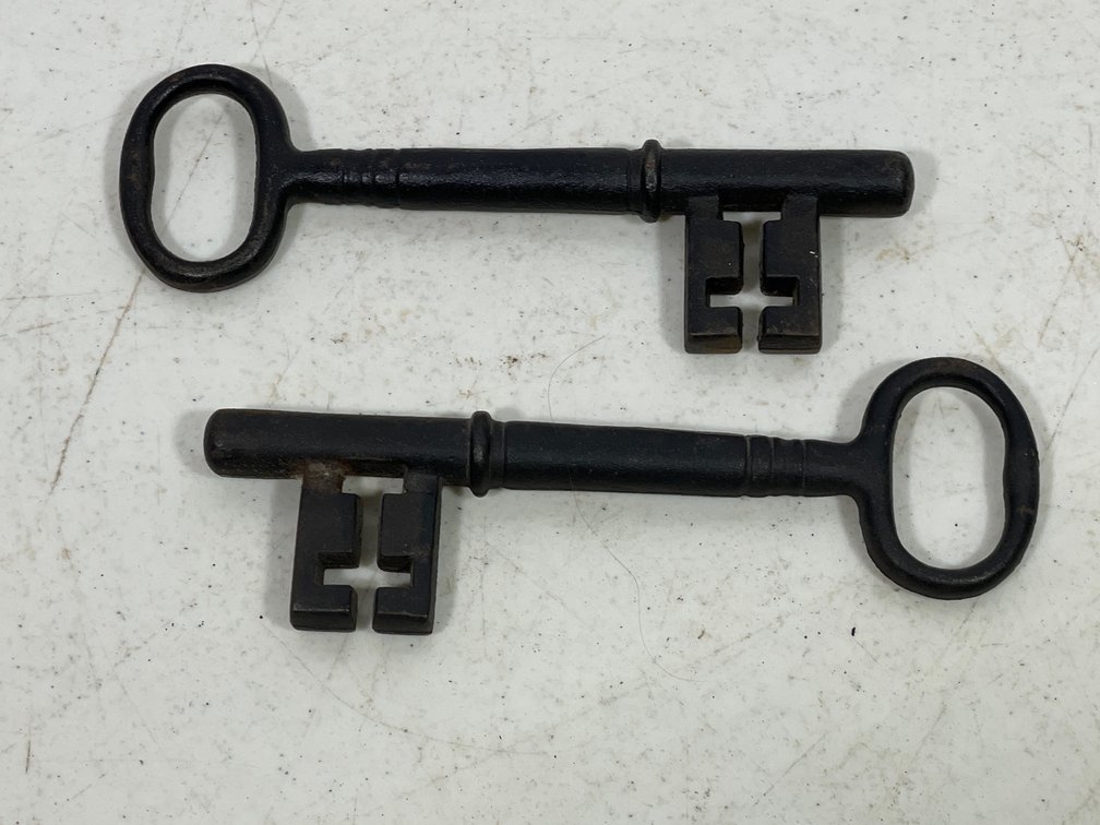 2 Large Cast Iron Keys