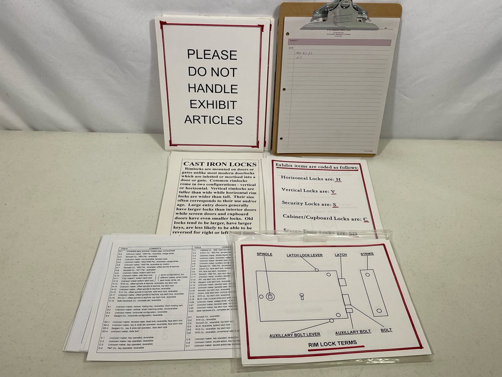Paperwork- Descriptions and Schematics of Cast Iron Locks, More