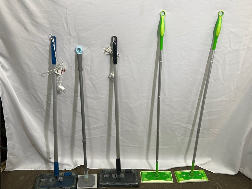 Swiffer Type Mops, 2 Black & Decker Sweepers, Other Floor Scrubber