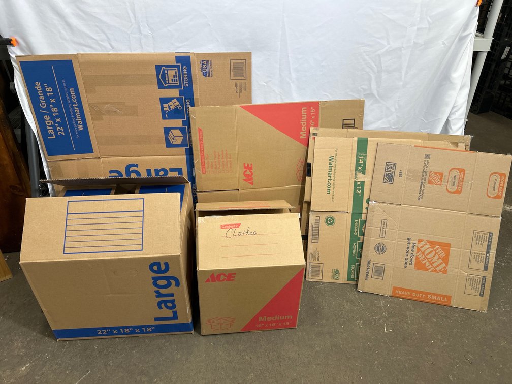 Lot of Assorted Size Cardboard Boxes