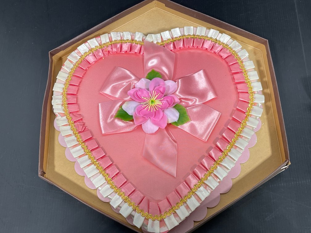 Heart-Shaped Ribbon Decorated Candy Box in a Gimbels Outer Box