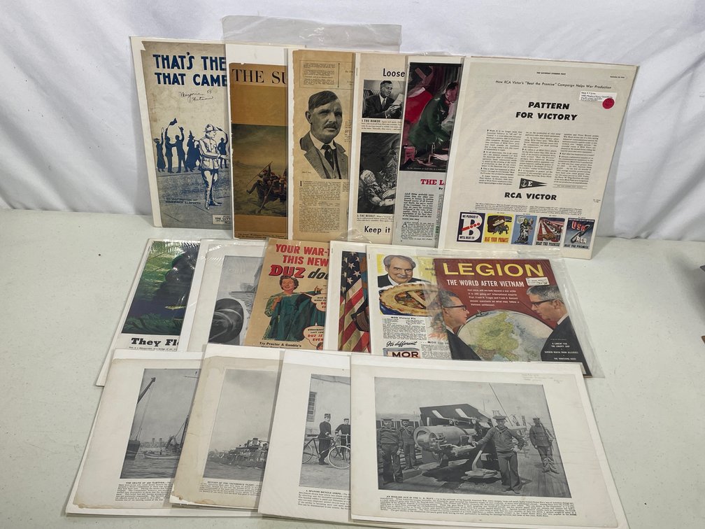 Large Grouping of Pages Extracted from Magazines- Advertisements, Articles, Etc.