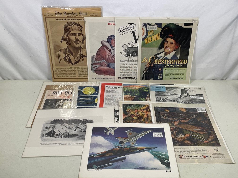 Large Grouping of Pages Extracted from Magazines- Advertisements, Articles, Prints