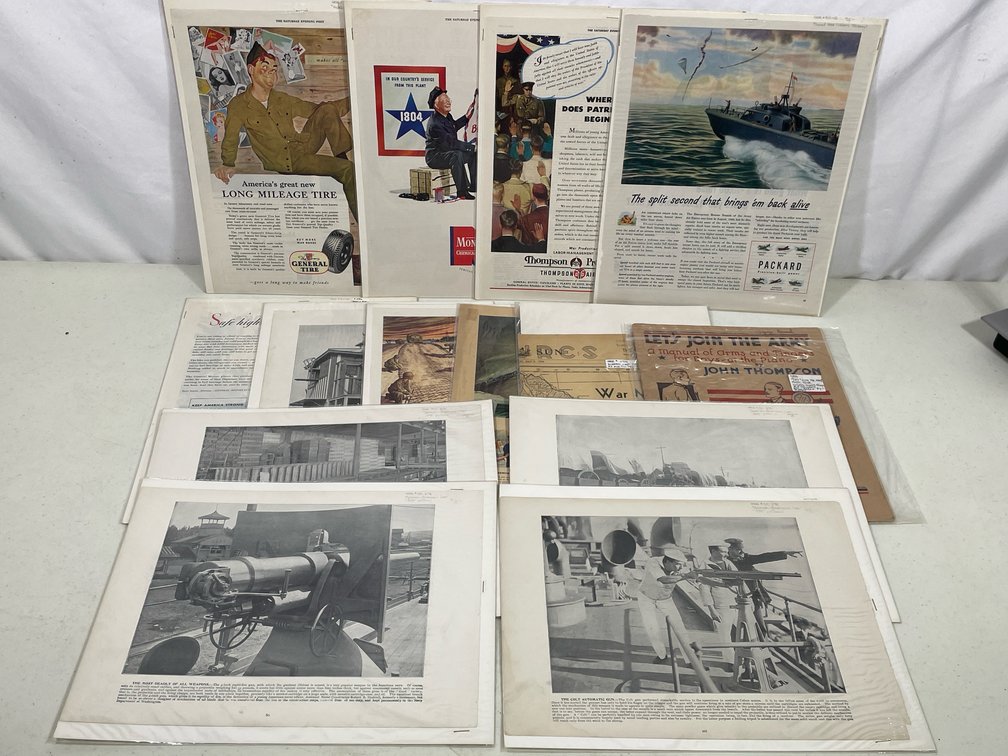Large Grouping of Magazine Pages- Advertisements, Articles, Maps, Prints, More
