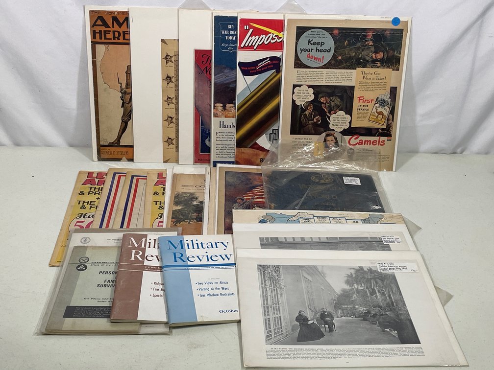 Large Grouping of Magazine Pages- Advertisements, Articles, Military Reviews, Photos