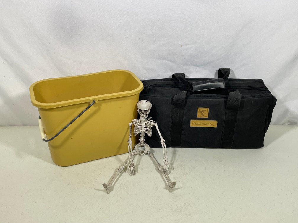 Plastic Gold Pail, Bushmaster Carry Bag, Small Skeleton