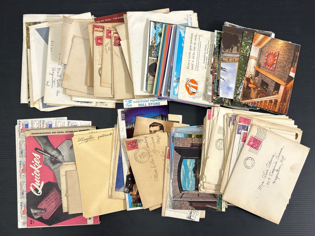 Assorted Correspondence, Photos, Post Cards, USA 200th Birthday Stamps, More
