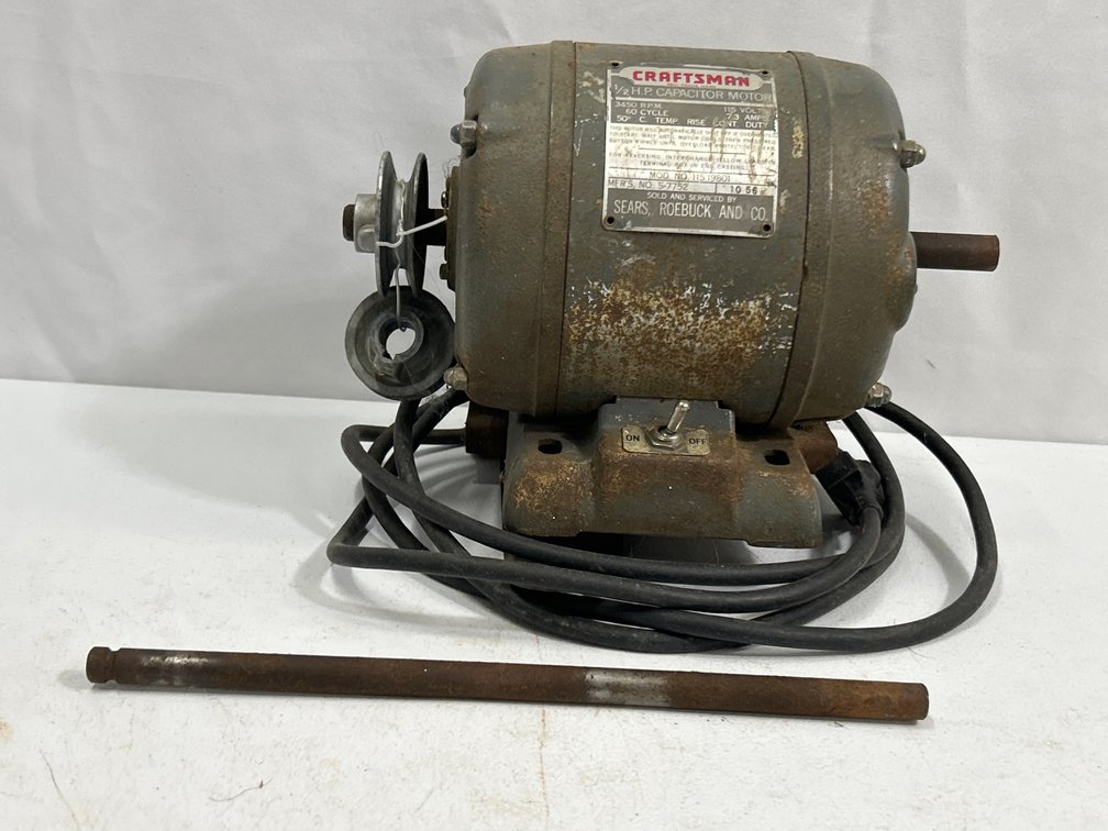 Craftsman 1/2HP Capacitor Motor and Steel Rod