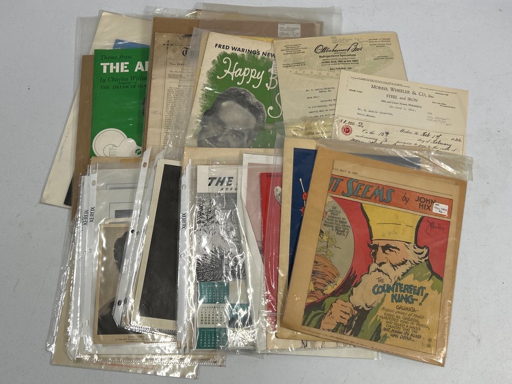 Vintage Sheet Music, Correspondence, Photos, Brochures, Booklets, More