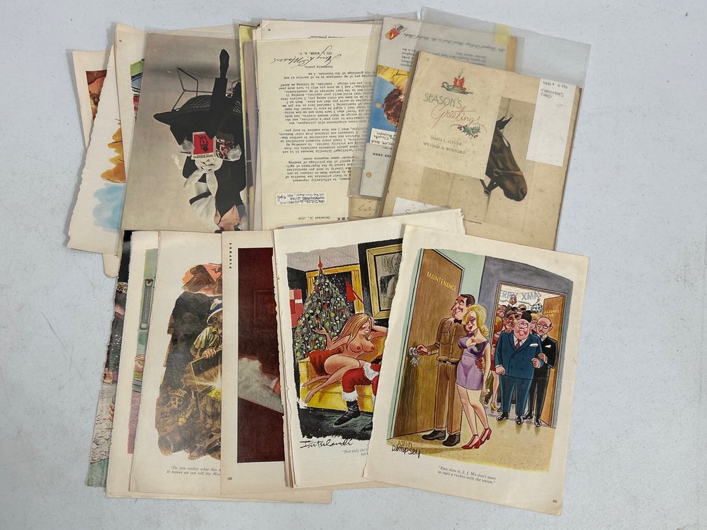 Large Grouping of Pages Extracted from Magazines- Men's Comics, Advertising, More