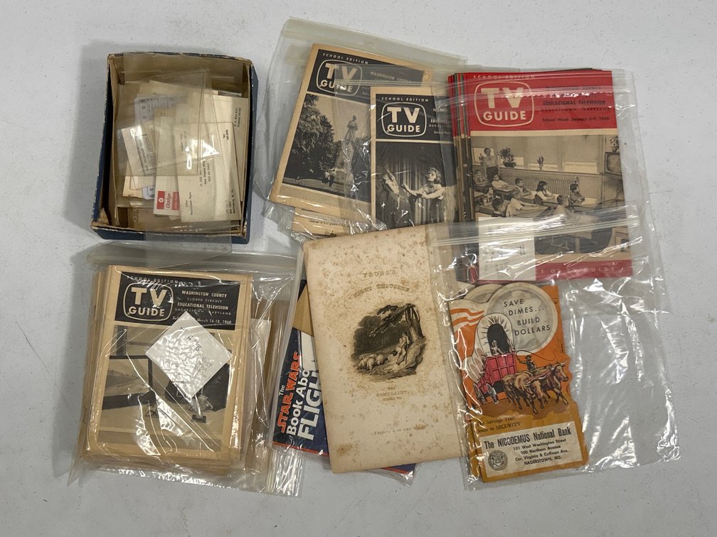 1950s & '60s TV Guide School Editions, Star Wars Book About Flight, Bank Books