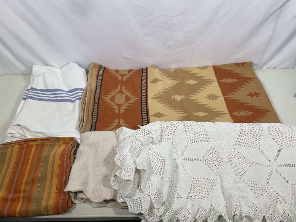 Crocheted Table Cover, Pillow Covers, Woven & Striped Fabric, More